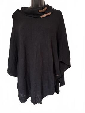Tyler Boe Black Cashmere poncho S